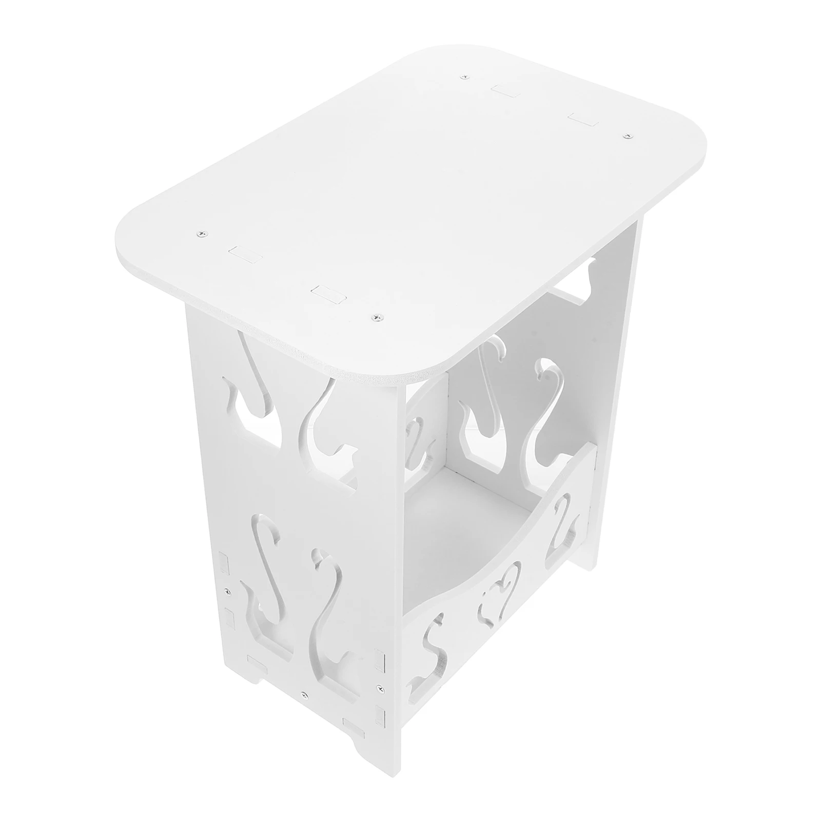 Meja Rias Putih untuk Kamar Tidur, Organizer Meja Samping, Rak Buku, Penyimpanan Kompak, Meja Samping Mini, Rak Meja Rias Kamar Mandi