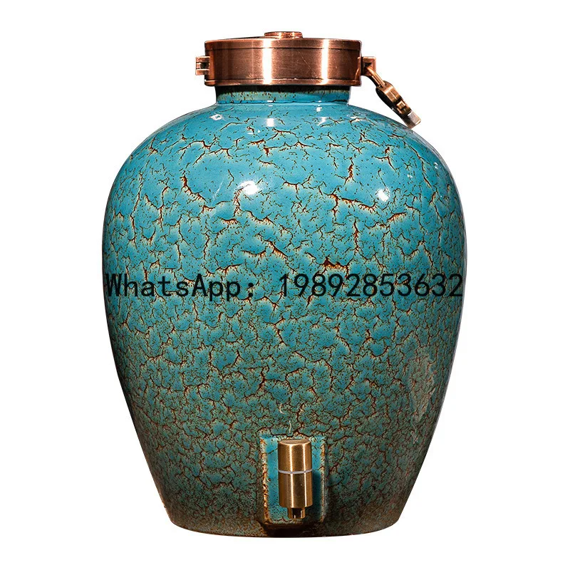

PYJ Jingdezhen ceramic wine jar household sealed cellar variable wine tank wine bottle-2 pcs