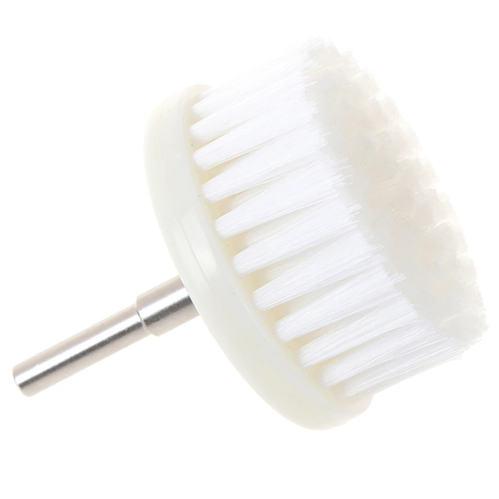 Cabeça de Escova Alimentada por Broca Macia Branca de 60 mm para Limpeza de Carpetes de Carro Banho Limpeza de Tecido Sofá Carpetes Interior de Couro
