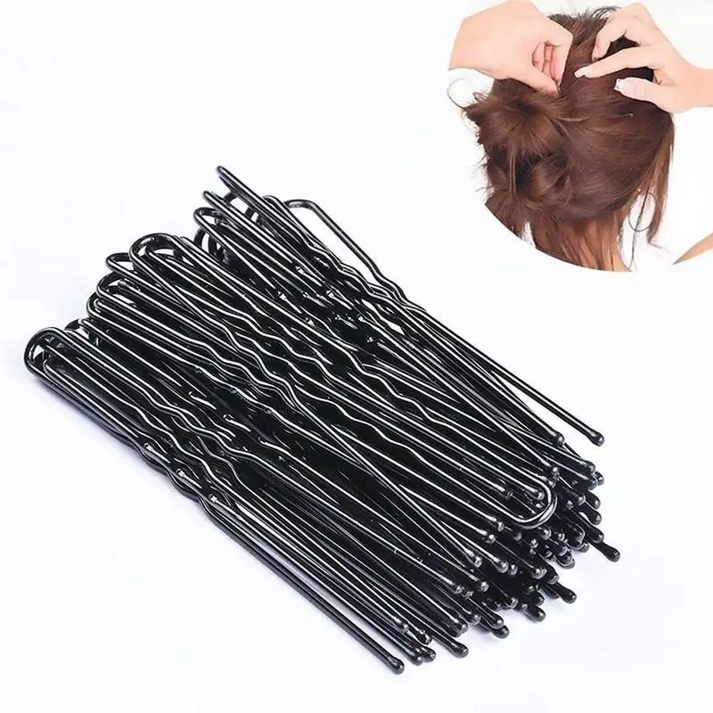 45 Pcs/Set Curly Wavy Grips Hairstyle Women Ladies Round Toe U Shaped Hair Pins and Clips Bobby Pin Hair Pin Accessories Salon