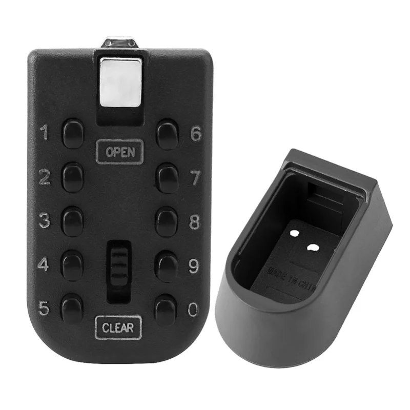 

10 Buttons Password Key Lock Box Wall Mount Safe Security Storage Case Organizer