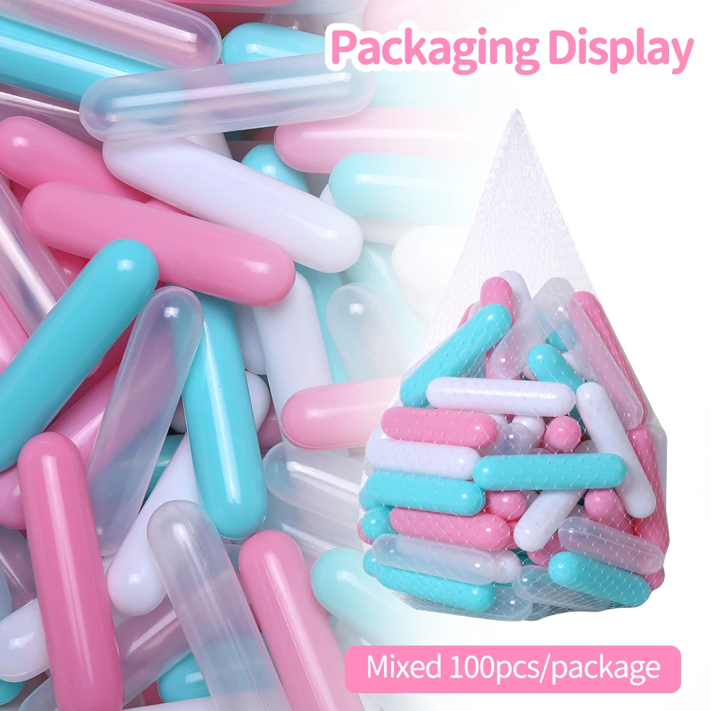 100pcs 4.92In Thicken Plastic Column Shape Ball Pit Balls Multi-colors for Kids Activity Center Play House Toys with Mesh Bag