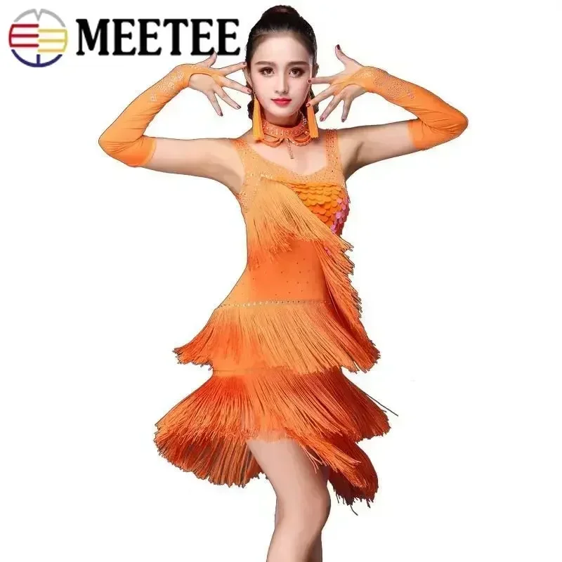 10Yards Meetee 10/15/20/30cm Polyester Tassel Fringe Trim Lace Ribbon DIY Sewing Latin Dress Garment Decoration Accessories