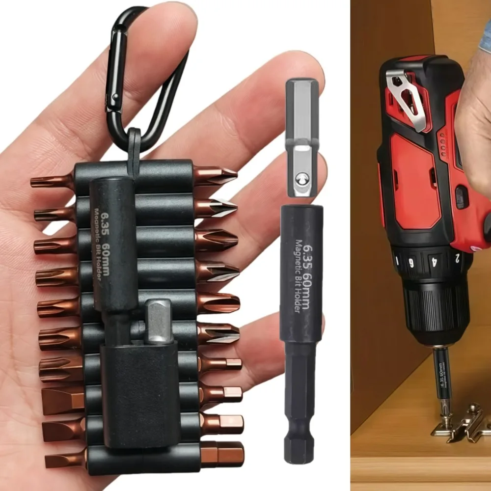 L25mm 22-teiliges Schraubendreher-Bit-Set mit Organizer-Hülse, magnetisches S2-Stahl-Bit-Set, Multi-Treiber-Bits und 1 Stück 60 mm Bithalter – Detail 2