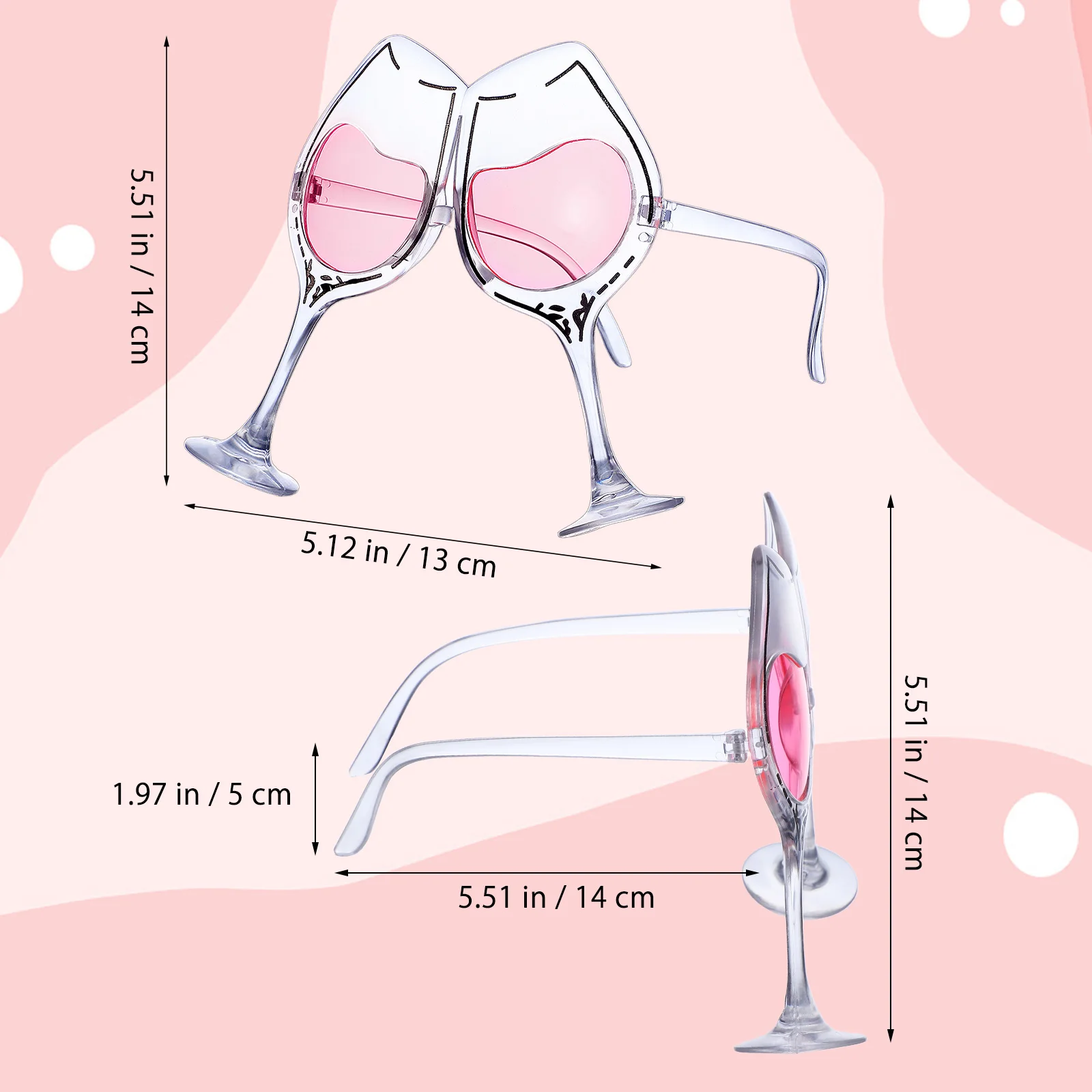 Wacky Glasses Cup Shape Pc Frame Lens Party Accessories Nightclub Decorations Photobooth Props Funny Eyewear Sunglasses