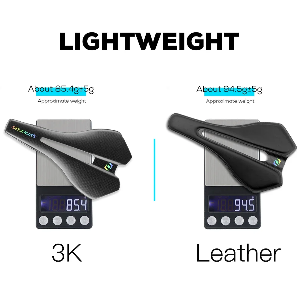 SYNCROS Ultralight Integration Dual-Track 85g Full CARBON Bike Saddle for MTB Gravel Road Bike 7x9  New Design Racing Saddle - Image 3