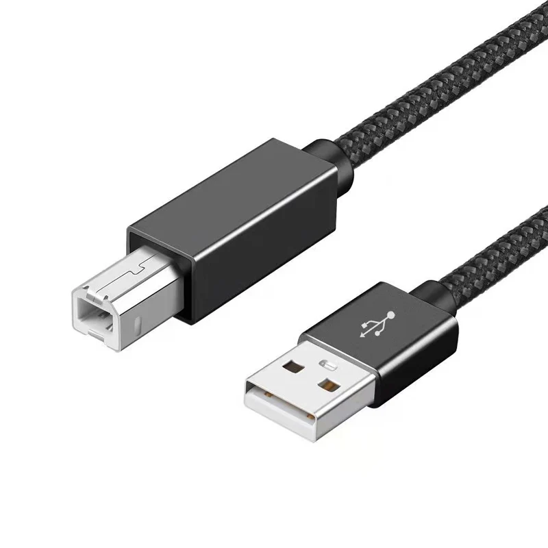 USB TYPE-C USB A maschio A USB B 2.0 femmina cavo stampante intrecciato cavo Scanner 480Mbps midi per Epson HP Canon 1/2/3M