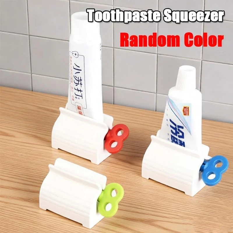 1PC Portable Rolling Tube Toothpaste Squeezer Stand - Rotating Toothpaste Dispenser Seat Holder for Bathroom Random Color