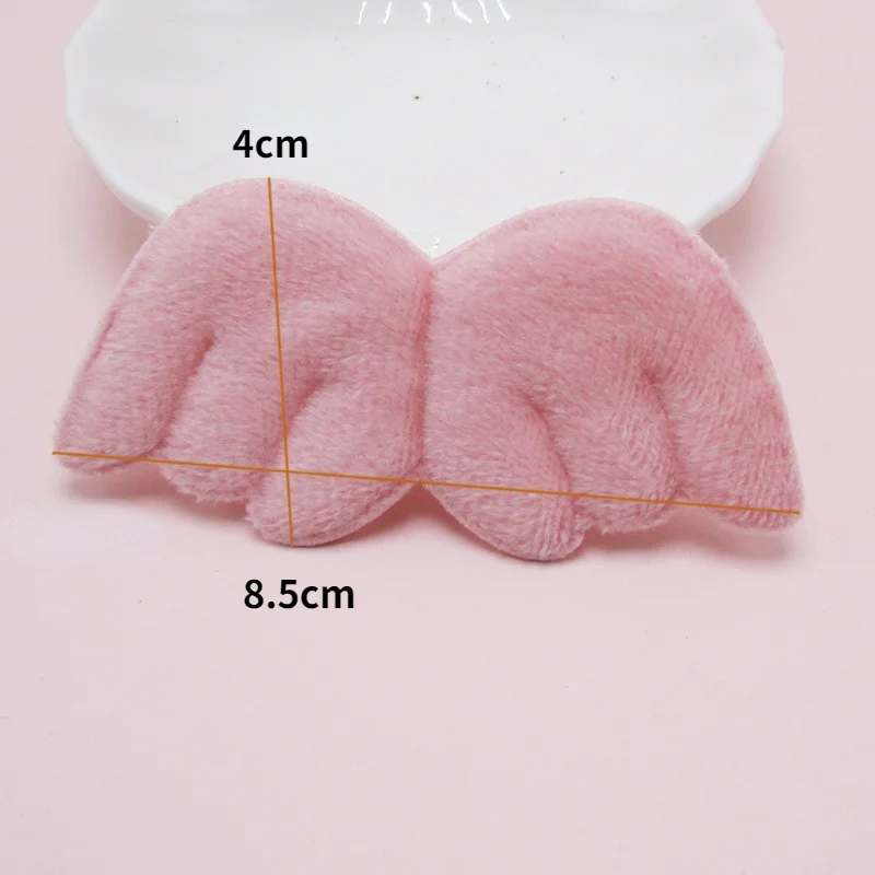 10PCS Double  Plush Angel Wing  Ball Padded Appliques For clothes DIY Baby hair Clip headwear Decor Ornament Accessories