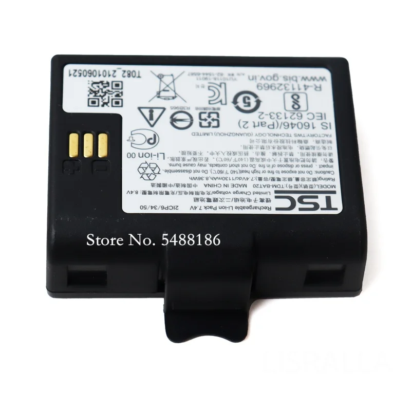 TSC TDM-BAT20 충전식 리튬 이온 배터리 1130mAh 7.4V용 새로운 TDMBAT20 충전식 배터리