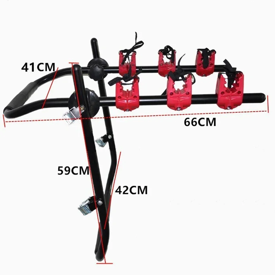 3 Bike Portable Folding Car Truck SUV Rear Mount Bicycle Rack Universal Sturdy Bicycle Carrier for Hatchback Rear Minivans