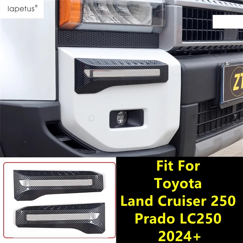 

Front Fog Light Lamp Eyebrow Decoration Cover Trim For Toyota Land Cruiser 250 Prado LC250 2024 2025 Carbon Fiber Accessories