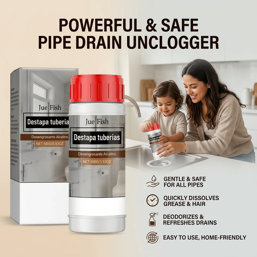 Drain Cleaning Powder Dissolves Hair Grease Food Residue Blockages Eliminate Foul Sewer Odors Fast Acting Pipeline Dredge Agent view 5