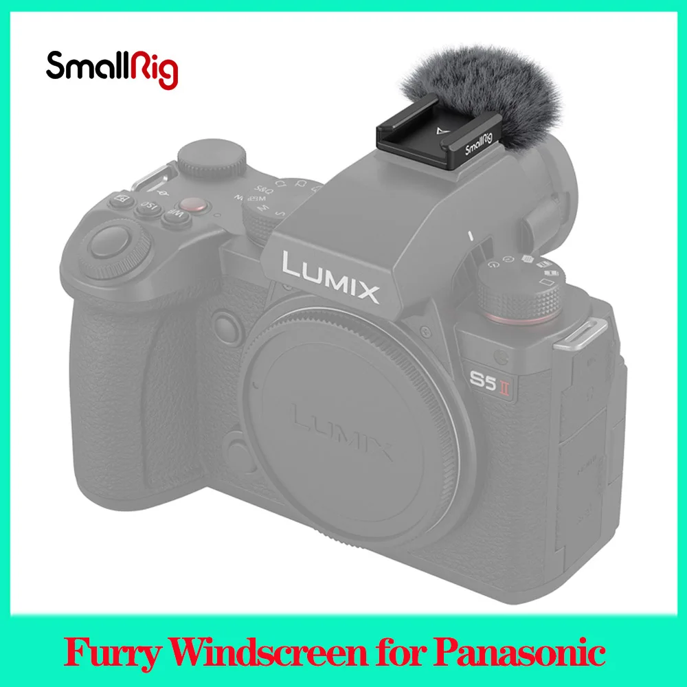 

Пушистая ветровая панель SmallRig для Panasonic LUMIX G9 II / S5 II / S5 IIX с креплением для холодного башмака для мини-светодиодной лампы 4245