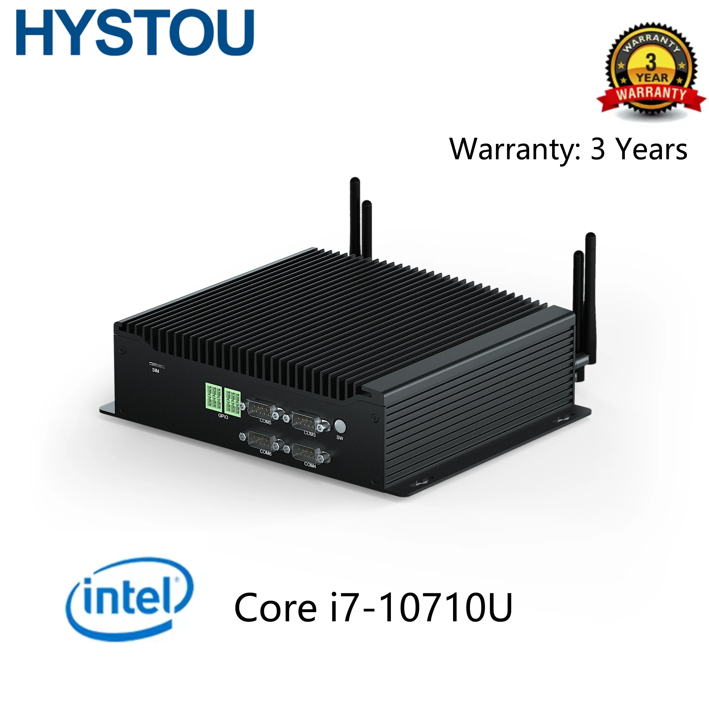 

Compact High-Performance Edge Computer: Intel i7-10710U, 64GB RAM, 4x GbE, 6x Serial, -10°C~60°C Operation for Embedded Computer