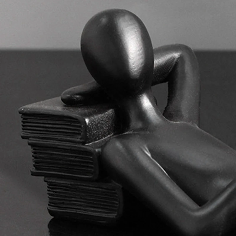 تمثال قراءة اسكندنافي تماثيل من الراتنج ، نحت ديكور سطح المكتب ، زخرفة الفن الحديث ، حرفة ديكور المكاتب المنزلية