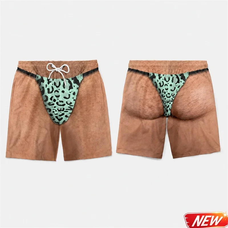 Lustige Badehose für Männer 3D-Druck Leopardenmuster Kunstleder Sommer Urlaub Strandshorts Hawaiianisches Reisegeschenk für Männer Surfbrettshorts – Detail 25