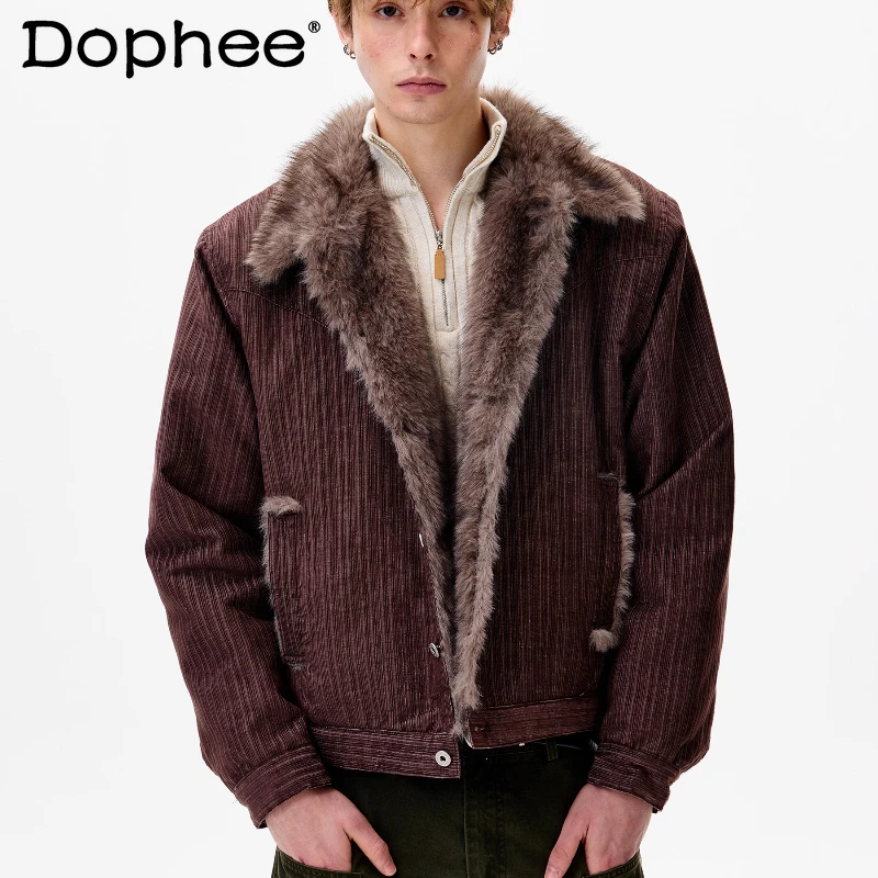 

Men's 2025 Winter New Long Sleeve Solid Color Parkas Men's Lapel Warm Parkas Simple Loose Comfort Unique Elegant Handsome Coats