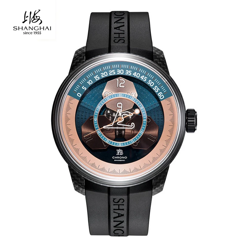 Shanghai Watch Magic Formula Herren-Automatikuhren, 100 m wasserdicht, achteckiges digitales Stundenzifferblatt, mechanische Uhr, leuchtend, 22FB
