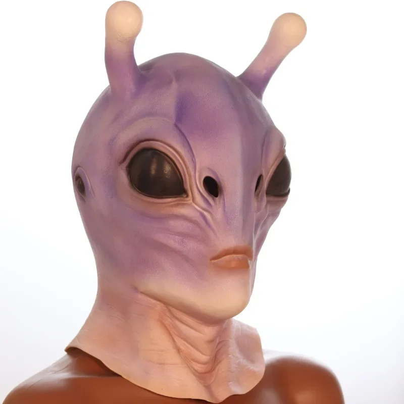 

Purple Alien Mask UFO Cute Alien Mask Halloween Carnival Party Alien Full of Head Unisex Cover Monster Novelty Cosplay Dress Up