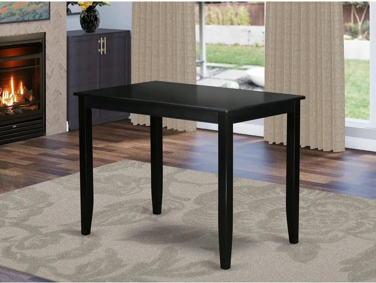 BUT-BLK-T Buckland Rectangle Counter Height Table for Small Spaces, 30x48 Inch, Black