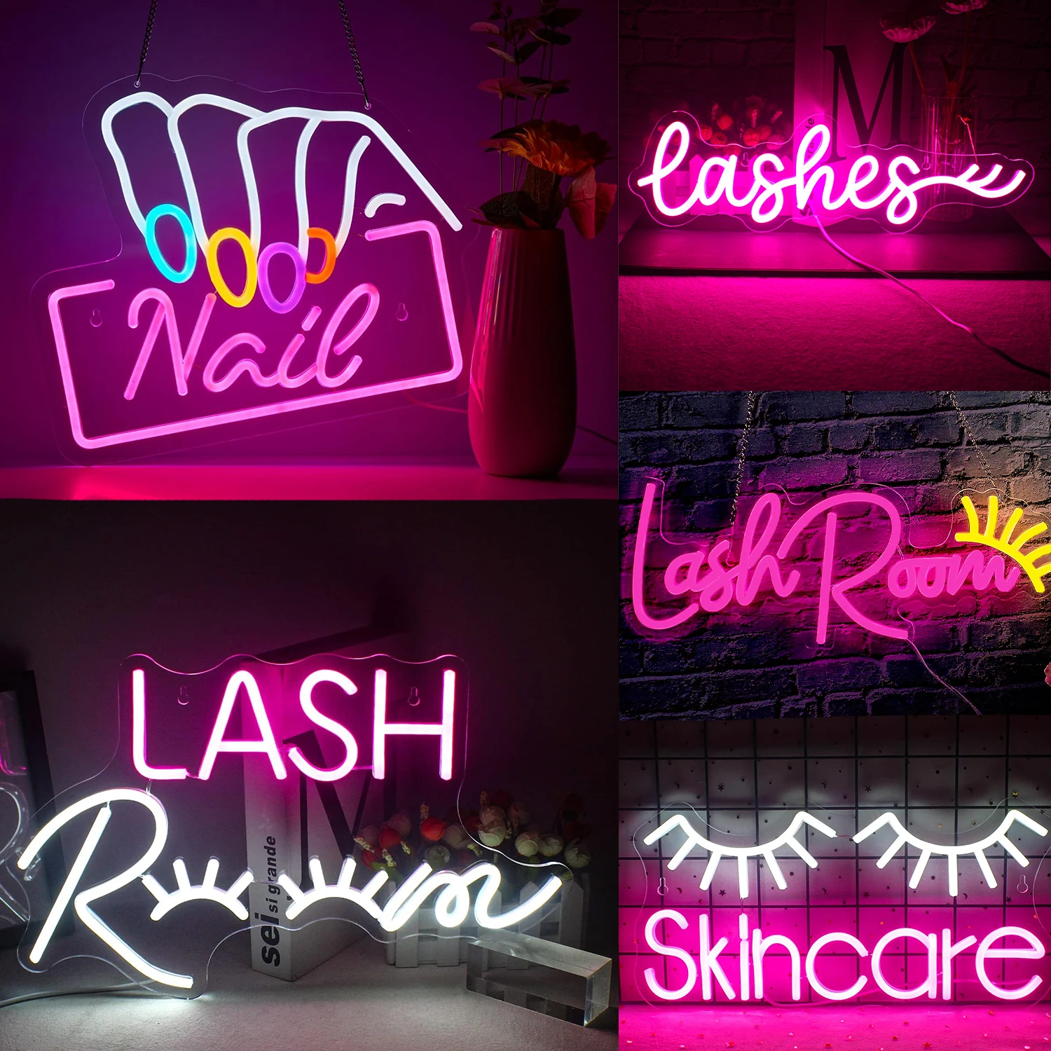 

Lash Room Neon Sign LED Room Wall Decor USB Powered Acrylic With Switch For Lash Beauty Salon Girls Bedroom Shop Art Sign Gifts