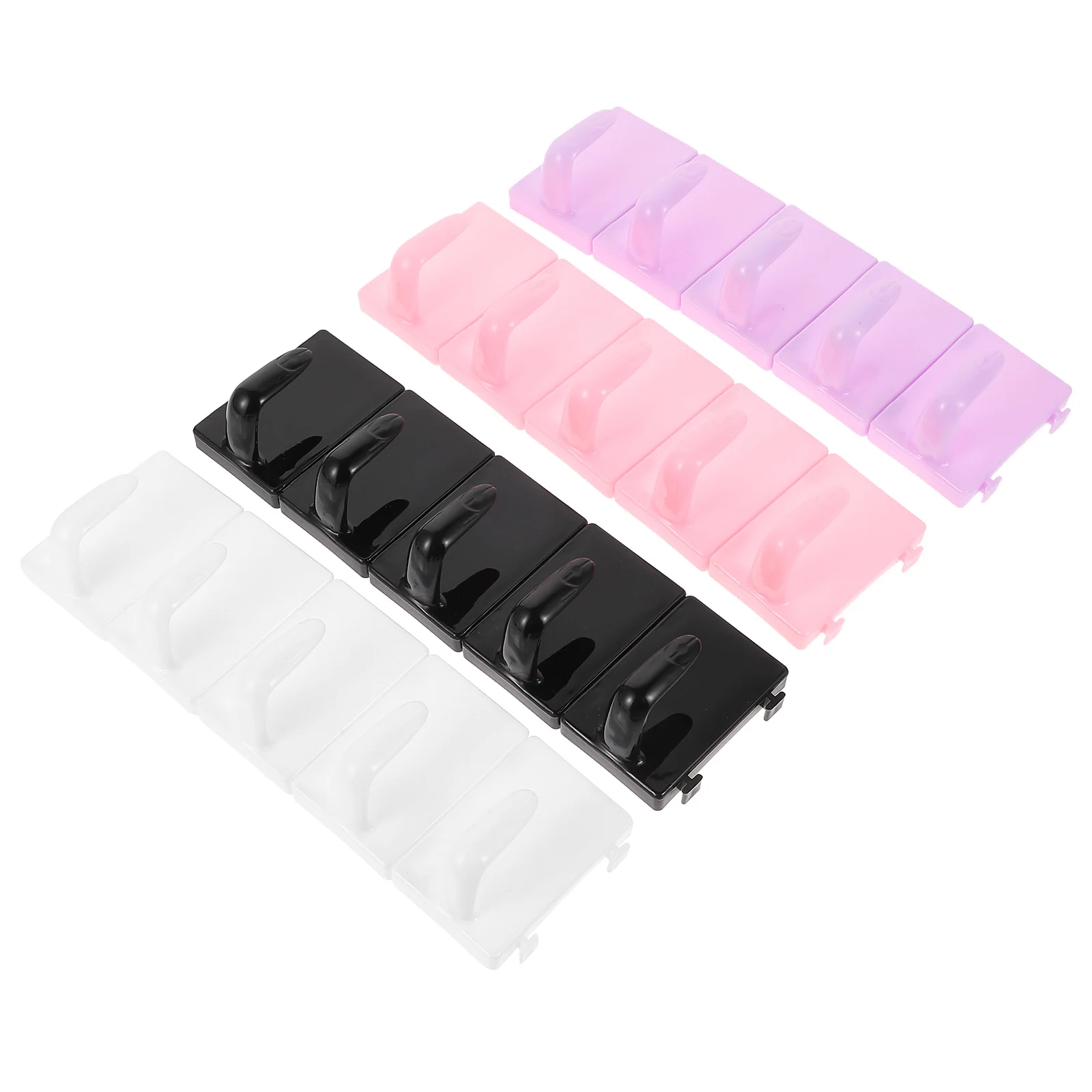 4 pçs suporte de prática da arte do prego bases de plástico cremalheiras de manicure para exibição do salão de beleza diy rack ferramenta suportes de ponta do prego cremalheiras de manicure