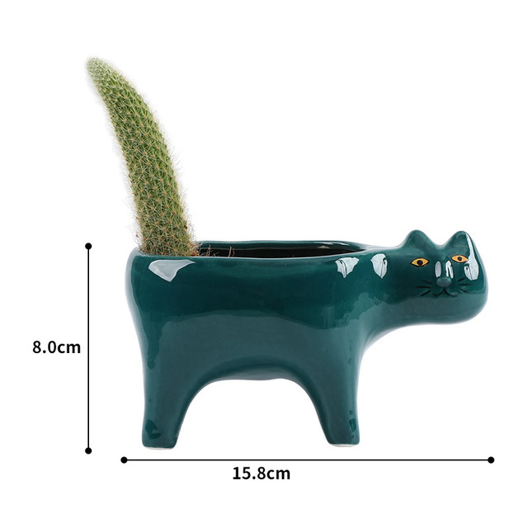 RALCA-Cute Cat Garden Flower Pot Animal Image Cactus Plant Planter Plant Container Tabletop Decoration