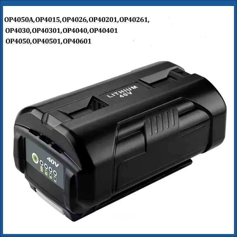 4.0/5.0/6.0Ah 40V High-Performance Rechargeable Batteries for Ryobi OP40401 OP4050A OP4050 RY40502 RY40200 Cordless Power