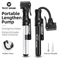 WEST BIKING Mini Bicycle Pump Cycling Hand Air Pump High Pressure Mtb Road Bike Tire Inflator Schrader Presta Valve Bike Parts