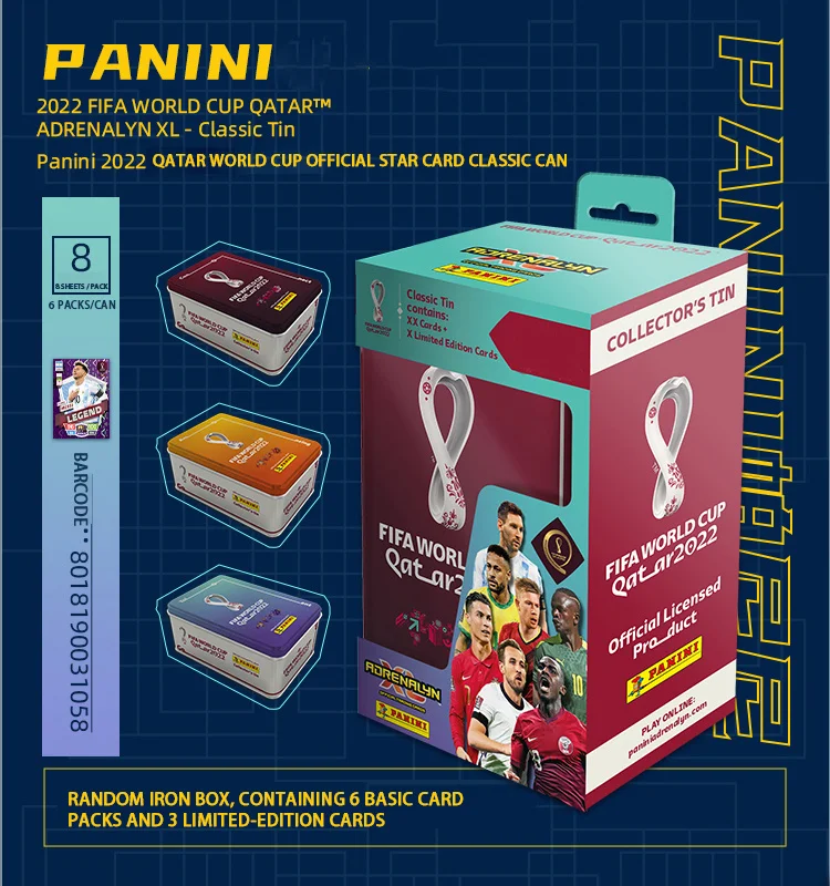 2022 Panini Football Star Card Box Qatar World Cup Soccer Star Collection Messi Ronaldo Footballer Limited Fan Cards Box Set