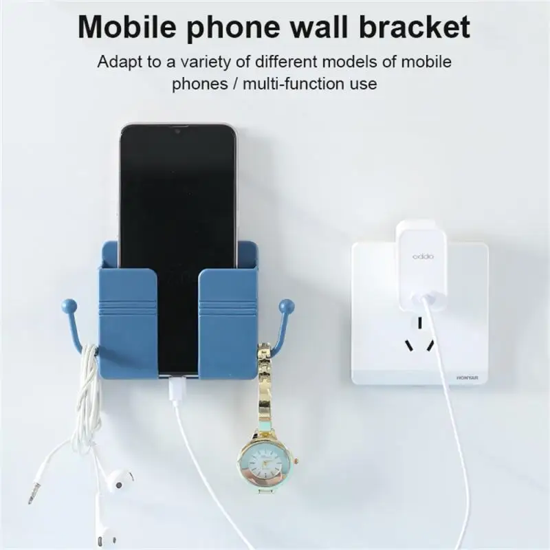 Wall Mobile Phone Holder Wall-mounted Remote Control Storage Rack Household Multifunctional Durable Organizer Hook