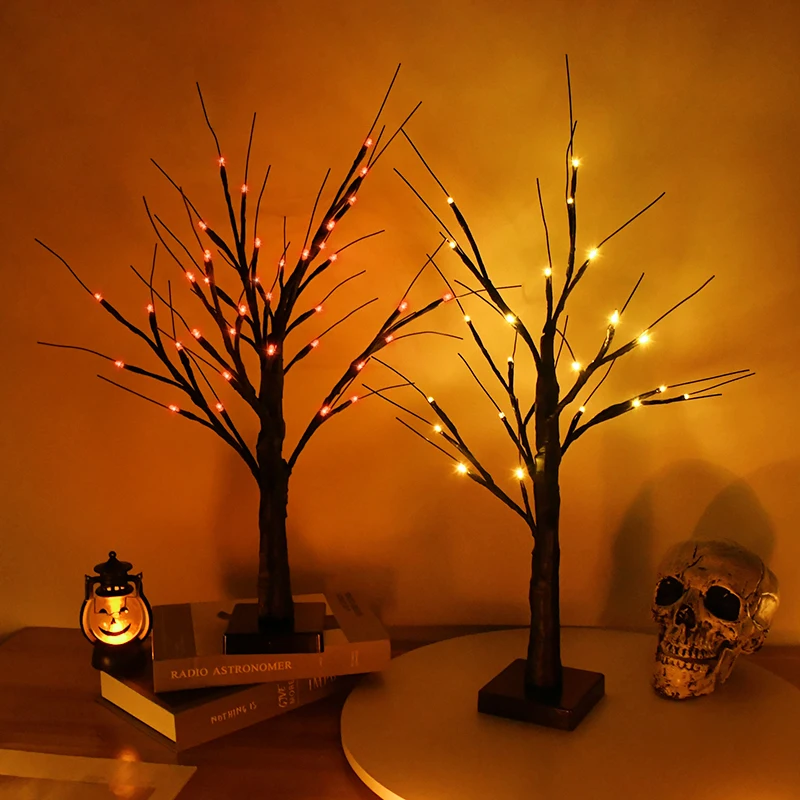 

60cm Height LED Birch Tree Night Light Table Light Halloween Christmas Wedding Home Bedroom Tree Branch Lamp Decorative Supplies