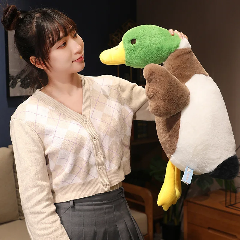 Creative Plush ของเล่นน่ารักเป็ดตุ๊กตาใหม่ของเล่นโกหกเป็ดของเล่นเด็กของเล่นโยนหมอนของขวัญวันเกิด w1356
