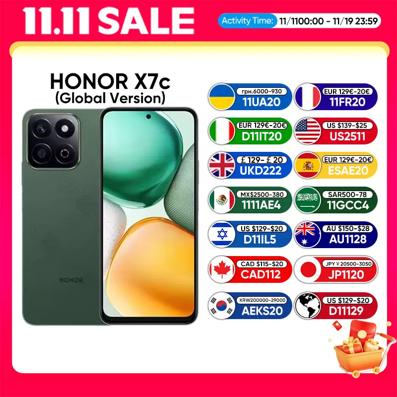 2024 New HONOR X7c 4G Global Version Snapdragon 685 6.77'' 120Hz IPS LCD Display 108MP Dual Camera 6000mAh Long Battery Phone