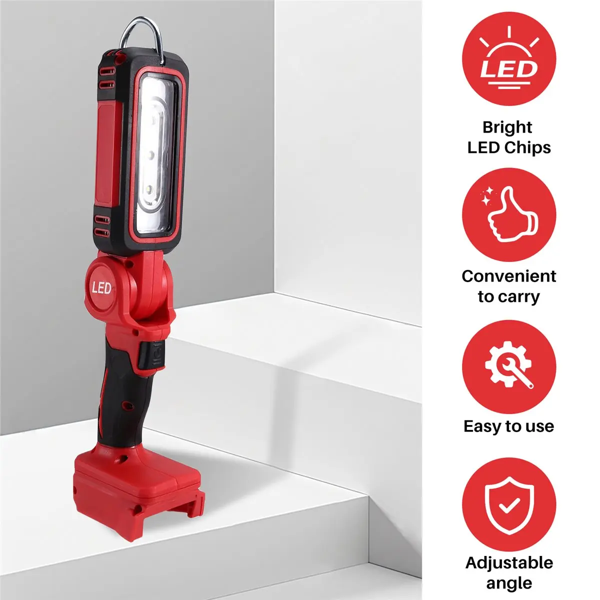 

AS62 300W 1200LM LED Work Light for Milwaukee 18V Battery 140 ° Foldable Cordless Portable Tool Light Flashlight (No Battery)