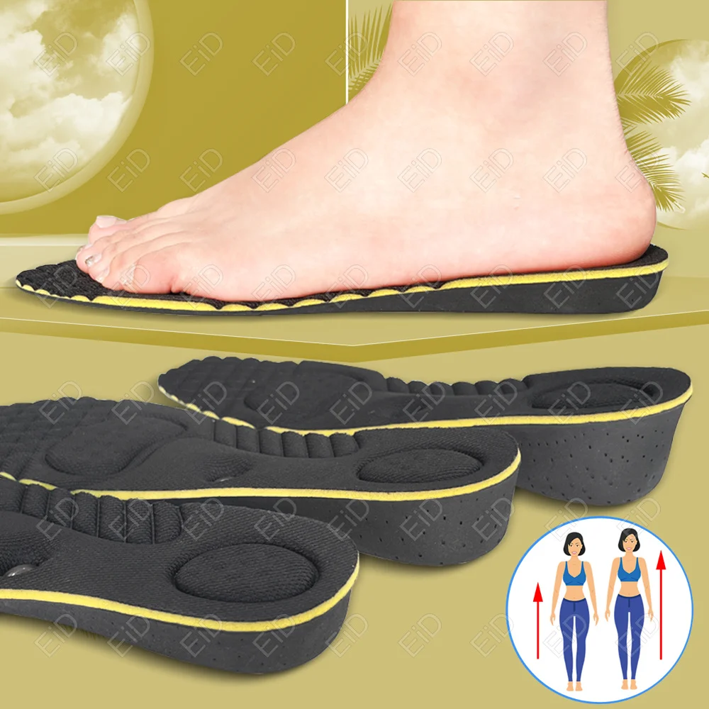 Best Magnet Massage Height Increase Insoles For Women Men 2/3/4/5 Cm Up Invisiable Arch Support Orthopedic Insoles Heighten Lift