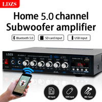 800W Home Power Amplifiers 5.0 Channel Bluetooth 5.0 Surround Sound FM USB Remote Control Mini HIFI Digital Amplifier Stereo
