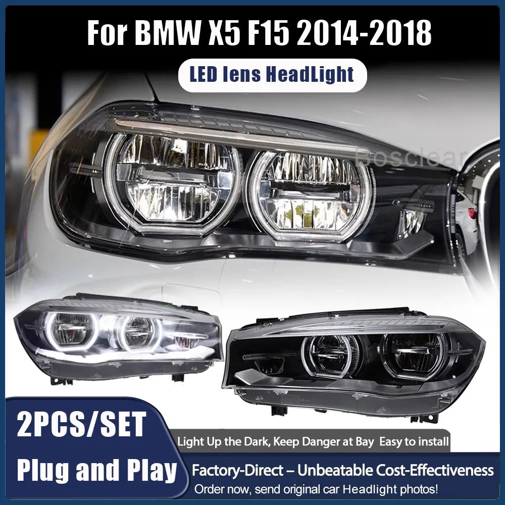 

2 шт. для BMW X5 F15 2014-2018 светодиодные адаптивные фары-обновление низкого и высокого класса, полная Plug and Play, универсальная фара в сборе