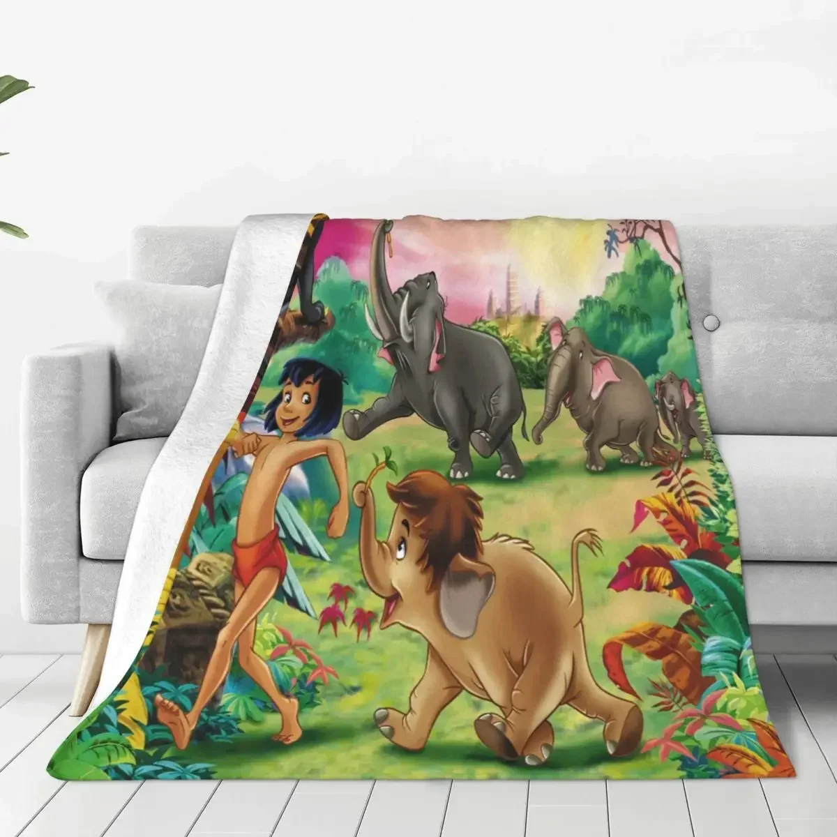 Baloo & Mowgli The Jungle Book Throw Blanket Blanket Personalized Portable Suitable For Sofa AntiPilling