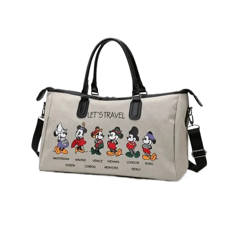 

Роскошная дизайнерская дорожная сумка Disney для женщин, холст с Микки Маусом, большая вместительная ручная кладь, портативная дорожная сумка