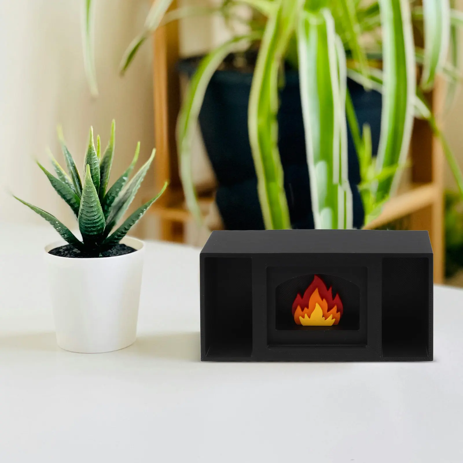 

Miniature Faux Fireplace Vintage Mantelpiece Decorative Home Scene Christmas Village Holiday Tiered Tray Decor Dollhouse