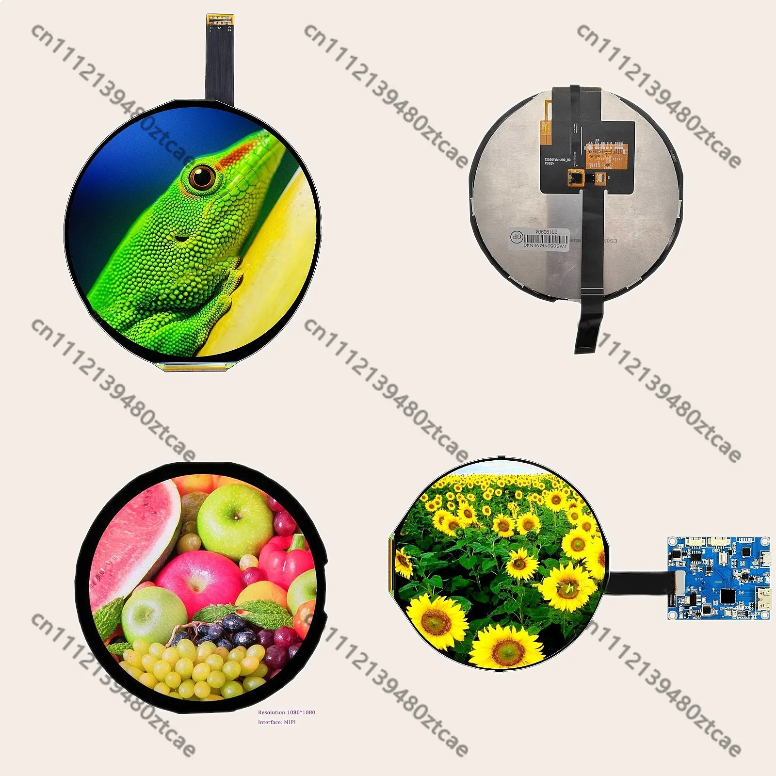 5 Inch 1080x1080 IPS Round LCD Display HDMI Driver Board 60Hz Digital Signage for Raspberry Pi Circular Screen