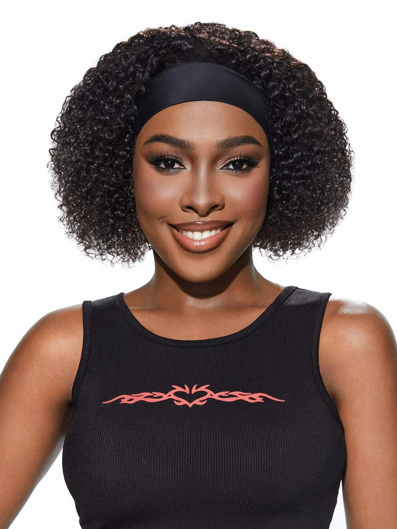 Curly Headband Wig Human Hair Glueless Full Machine Made Brazilian Short Bob Wig Kinky Curly Human Hair Wigs For Black Women Wig