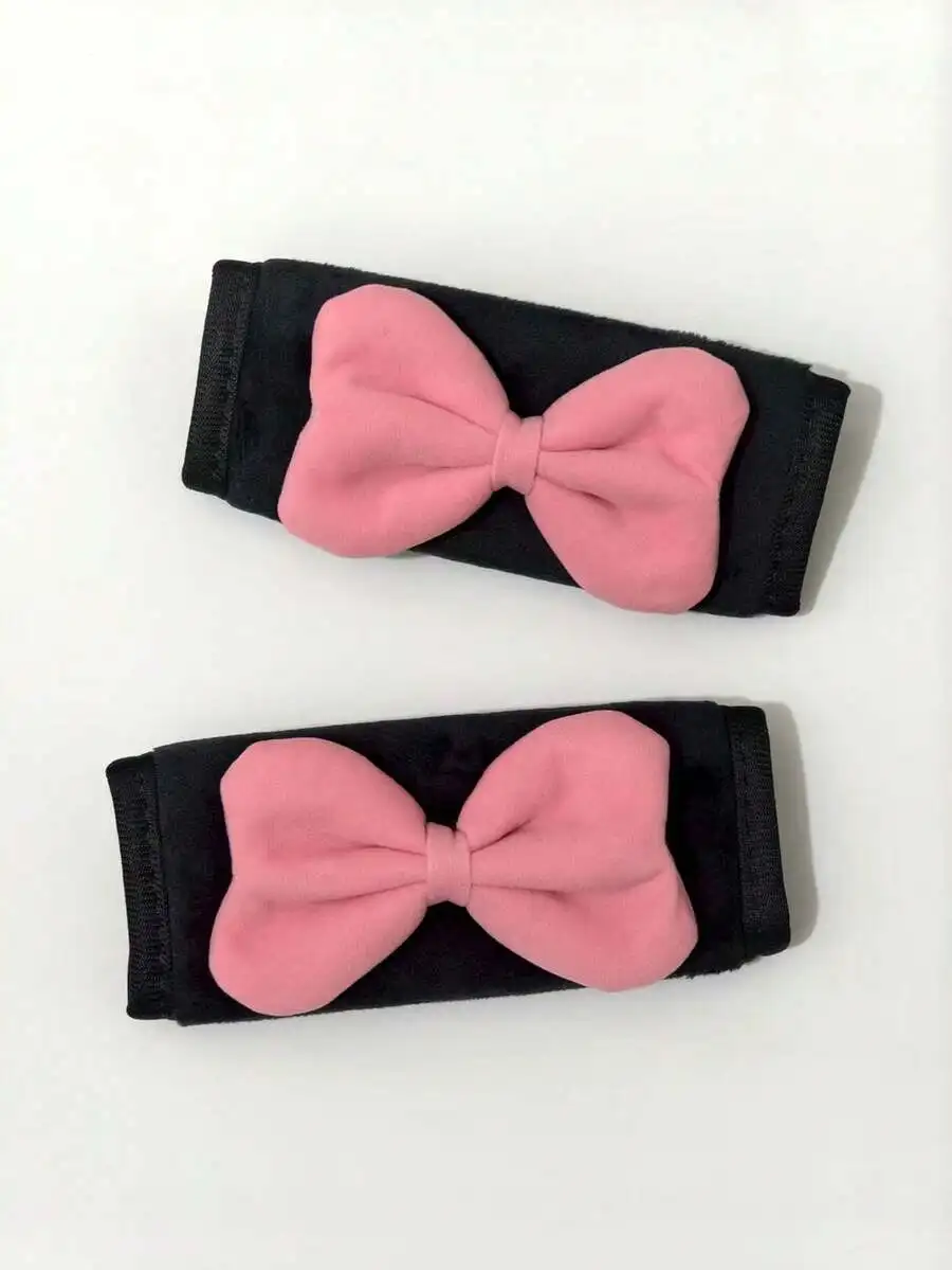 1pc/2pcs Car Door Handle Cover,Soft Bow-Knot Car Door Handle Protector, Armrest Sleeve Cover, Fit For Universal Car