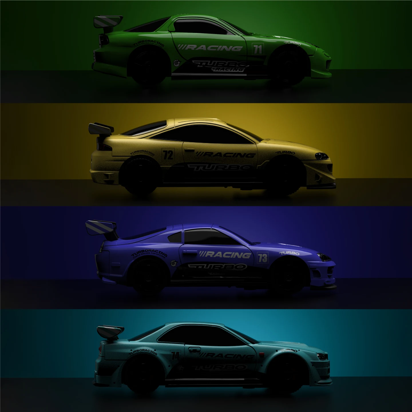 Turbo Racing 1:76, Coche RC, Edición Limitada 2026, C71 C72 C73 C74, Juego Combinado, Coche de Control Remoto Miniatura 1:76, Modelos de Coche RC de Mesa