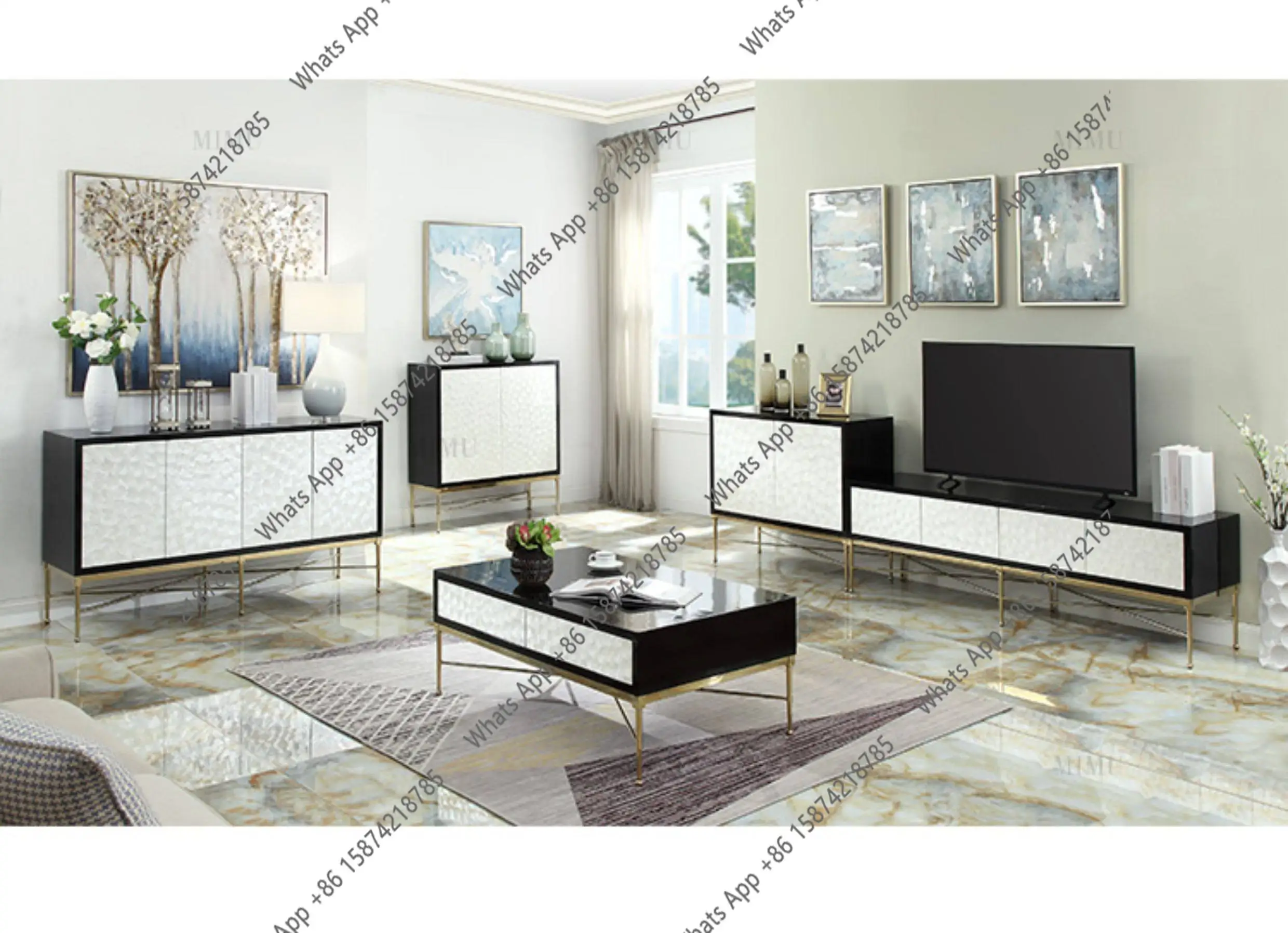 Light luxury solid wood chest of drawers, small apartment storage cabinets, wall-to-wall sideboards, modern and simple entrance