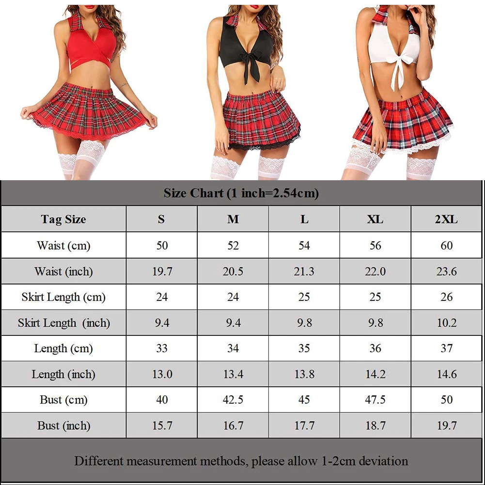 Schoolgirl Underwear Cosplay Women Set Sexy Lingerie Student Girl Plaid Skirt