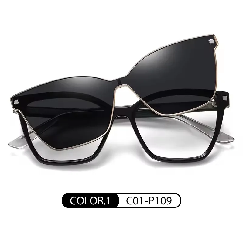 

Классические квадратные поляризационные магнитные солнцезащитные очки с зажимом для защиты от солнца для чтения