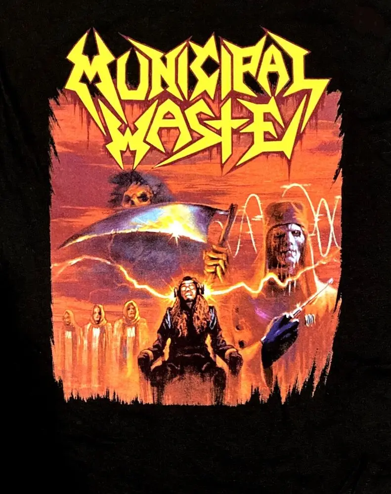 MUNICIPAL WASTE cd lgo Electrified Brain REAPER Official TOUR SHIRT MED new